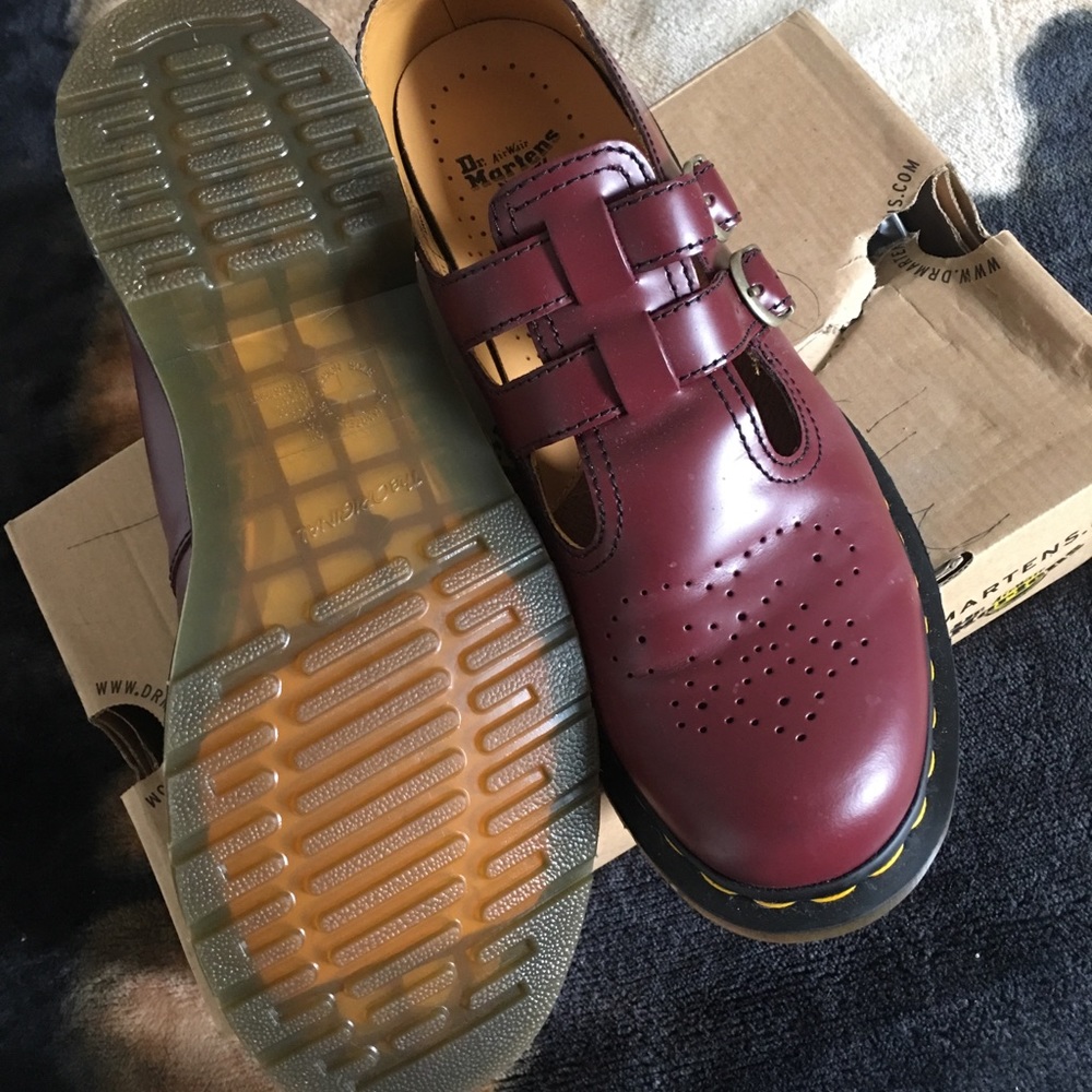 Dr. Martens Mary Janes 8065 in Cherry Red Color